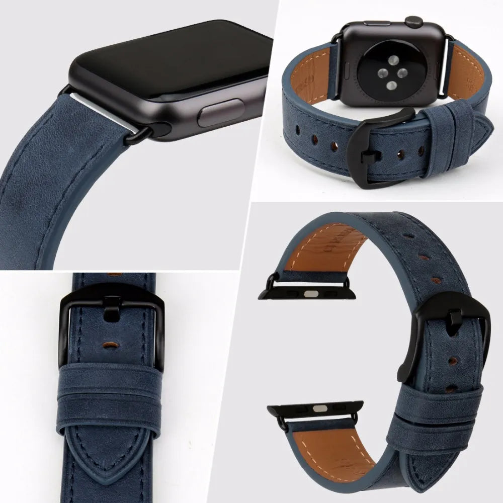 High Quality Leather Strap For Apple Watch Band 45mm 41mm 42mm 38mm 44mm 40mm Series 7 6 SE 5 4 3 iWatch Watchband
