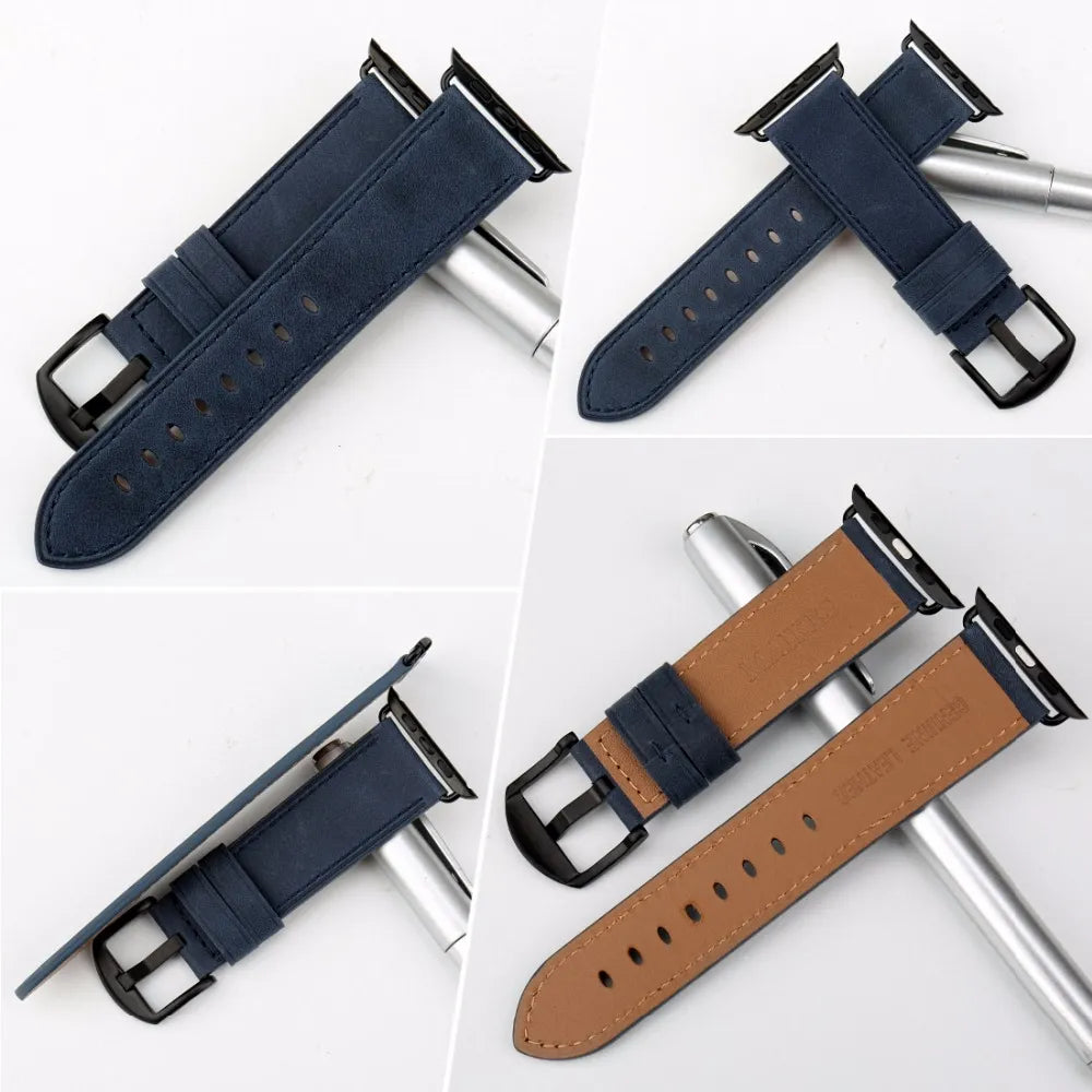 High Quality Leather Strap For Apple Watch Band 45mm 41mm 42mm 38mm 44mm 40mm Series 7 6 SE 5 4 3 iWatch Watchband