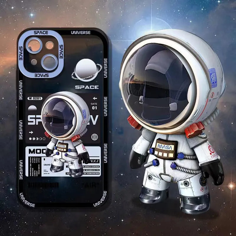 Astronaut IPhone Case For iPhone Transparent Soft Silicone Shockproof Bumper Max XS X XR 7 8 Plus SE 2020 Cute Bumper Back Cover