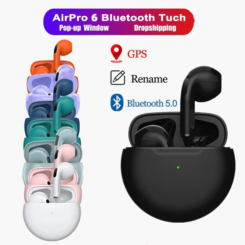 Original Air Pro 6 TWS Wireless Bluetooth Earphones Mini Pods Earbuds Earpod Handfree Headset For Xiaomi Apple iPhone Headphones