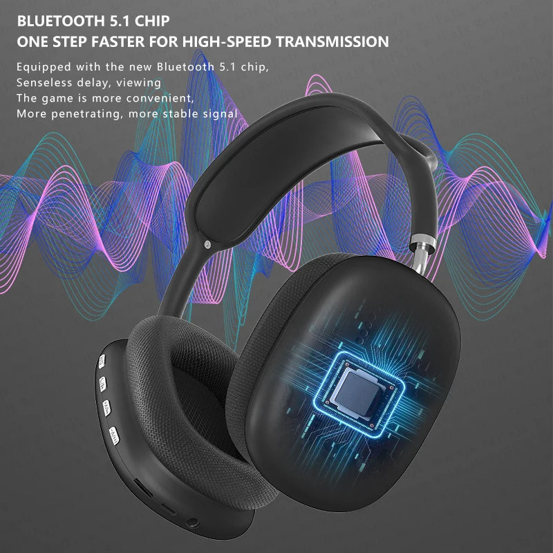 Original Air Max P9 Pro Wireless Bluetooth Headphones Noise Cancelling Mic Pods Over Ear Sports Gaming Headset For Apple iPhone